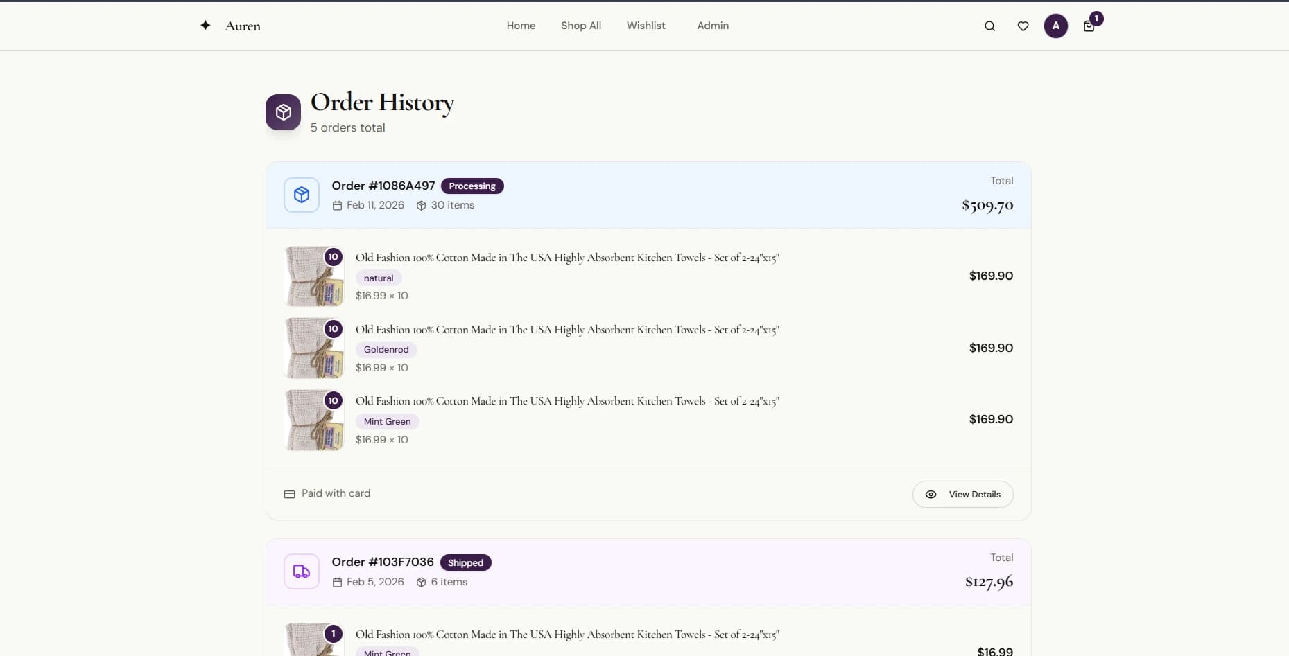 Auren Full E-Commerce Platform - Screenshot 7