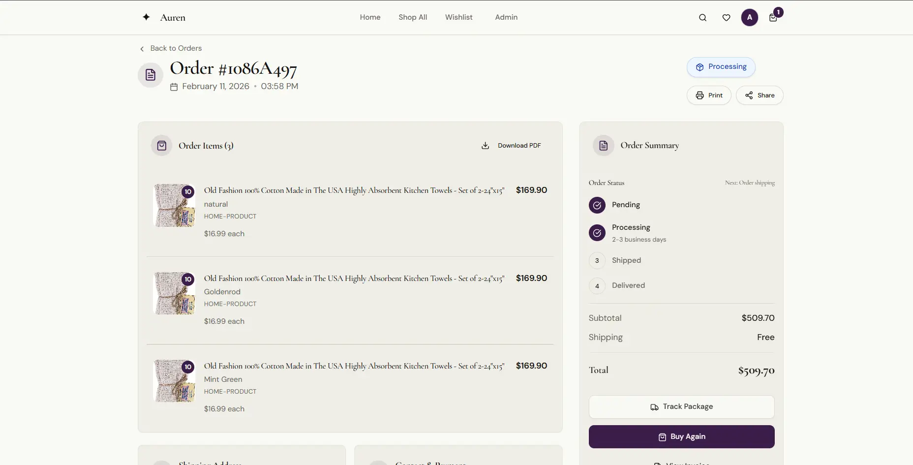 Auren Full E-Commerce Platform - Screenshot 8