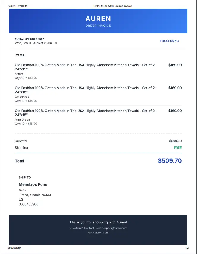 Auren Full E-Commerce Platform - Screenshot 9