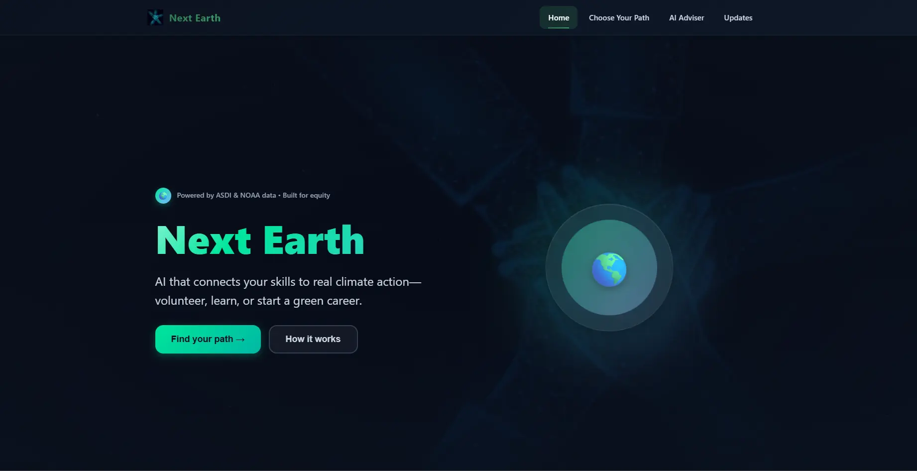 Next Earth AI-Powered Volunteering Platform - Screenshot 1