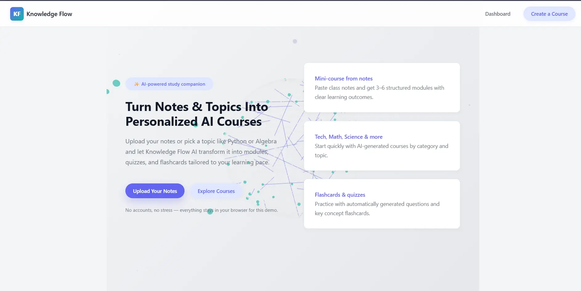 Knowledge Flow AI Learning Platform - Screenshot 1