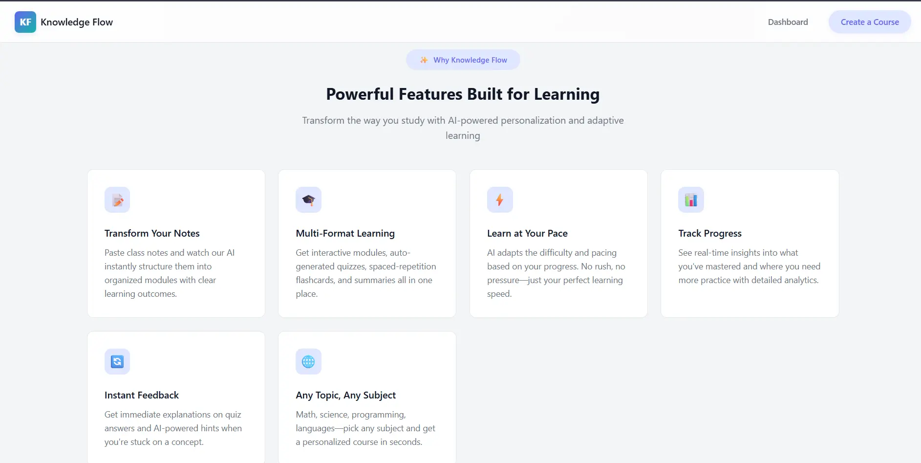 Knowledge Flow AI Learning Platform - Screenshot 2