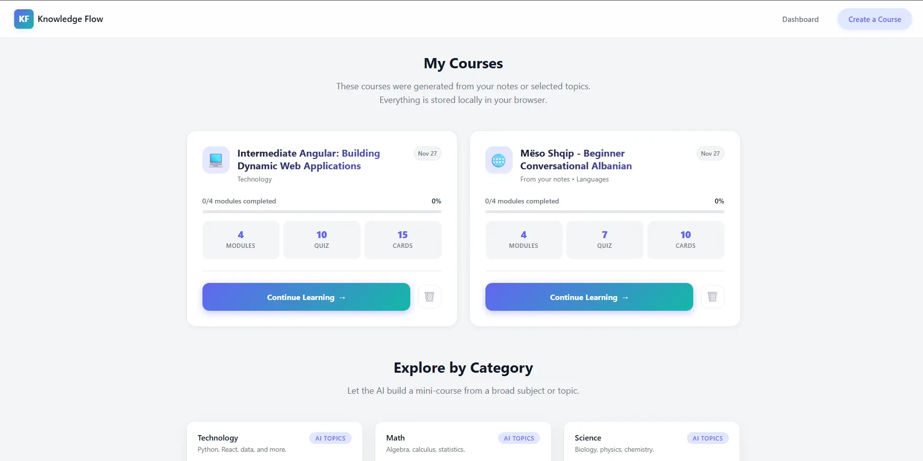 Knowledge Flow AI Learning Platform - Screenshot 5